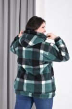 Canguro bifaz mujer talle especial vista trasera diseño cuadrillé